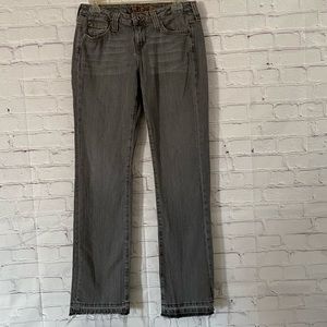 HIPPIE JEANS RAW HEM REGULAR FIT GRAY DENIM SIZE 28